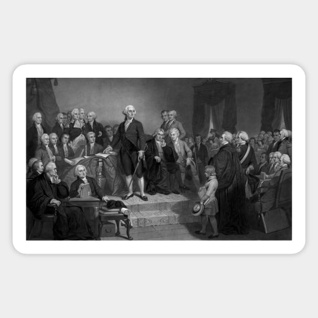 George Washington Delivering His Inaugural Address Sticker by warishellstore